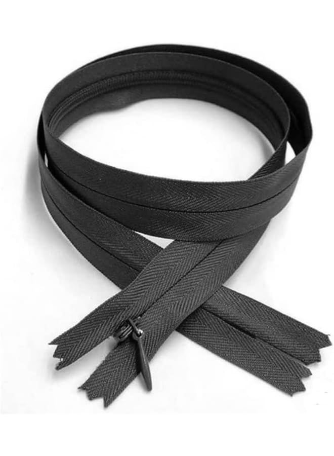 Invisible Nylon Zippers for Sewing, Zipper Supplies Nylon Concealed Invisible Hidden Zipper for Boutique High Fashion Export Garment Dressmaking (Black, 8 Inch, 24 Pcs) - Image 1