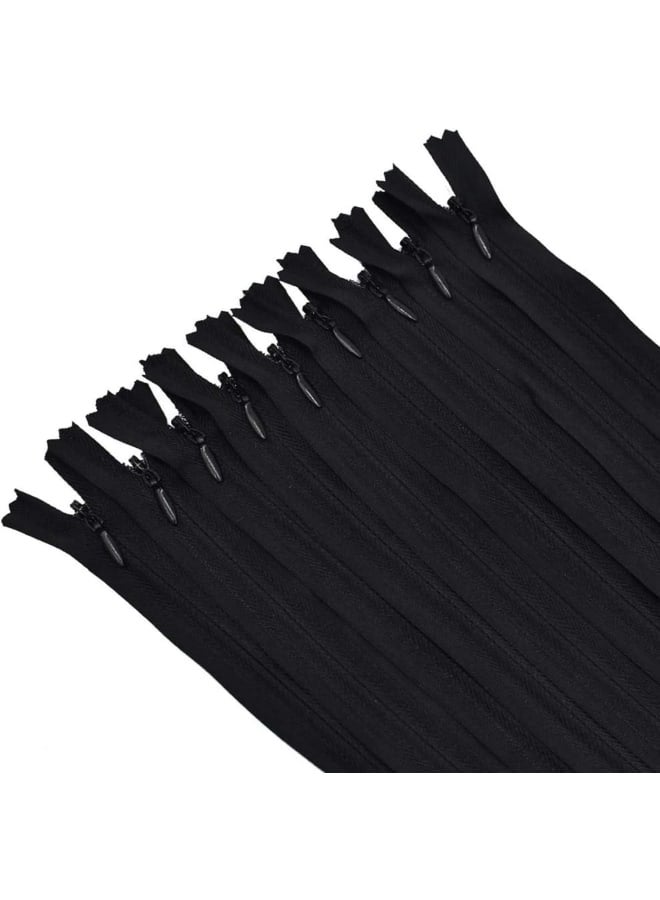 Invisible Nylon Zippers for Sewing, Zipper Supplies Nylon Concealed Invisible Hidden Zipper for Boutique High Fashion Export Garment Dressmaking (Black, 8 Inch, 24 Pcs) - Image 2