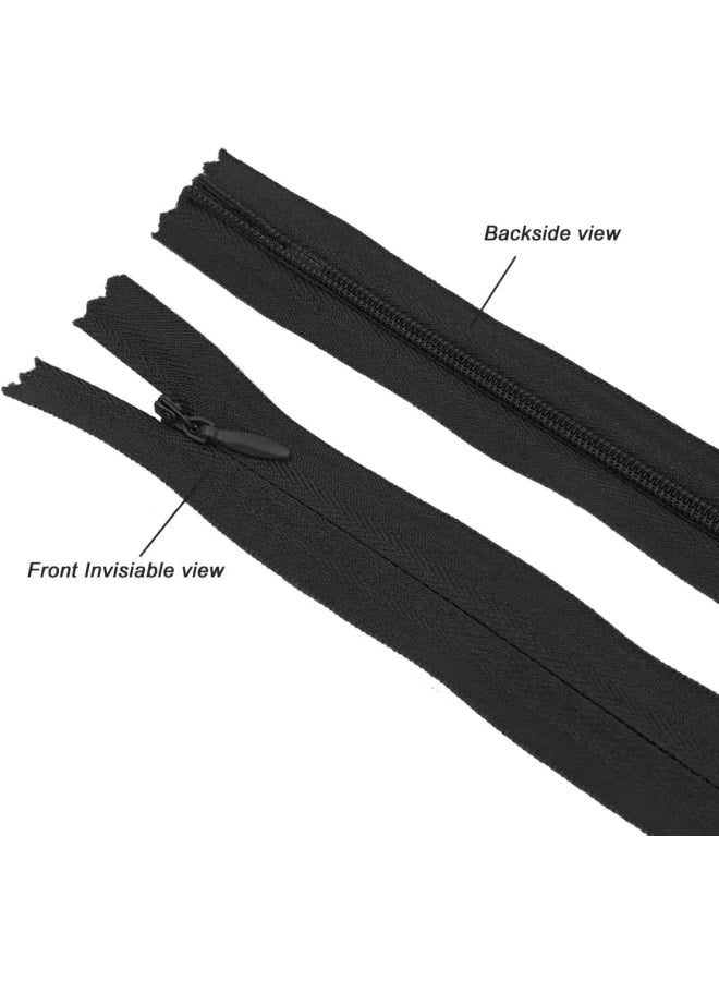 Invisible Nylon Zippers for Sewing, Zipper Supplies Nylon Concealed Invisible Hidden Zipper for Boutique High Fashion Export Garment Dressmaking (Black, 8 Inch, 24 Pcs) - Image 5