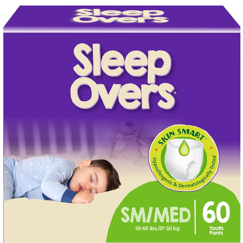 SleepOvers by Cuties Bedwetting Underwear for Girls and Boys SmallMedium 3865 lbs 60 Count