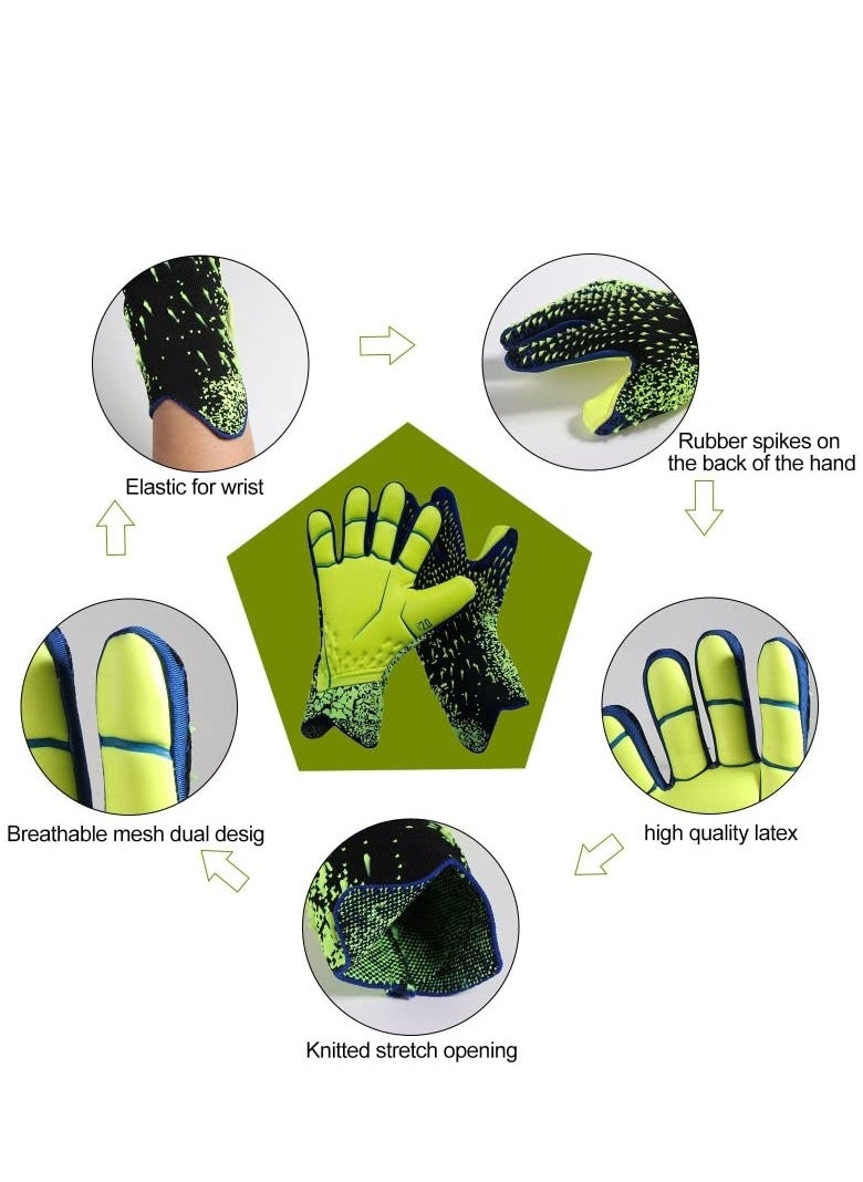 Kids Football Gloves Goalkeeper Gloves Kids Goalie Gloves, Offers excellent protection with abrasion-resistant,non-slip and wrist protection benefits,Soccer Goalkeeper Gloves Goalie Training Gloves Strong Grip Anti-slip and Breathable for Adults and Children,Size 6/7/8/9/10.