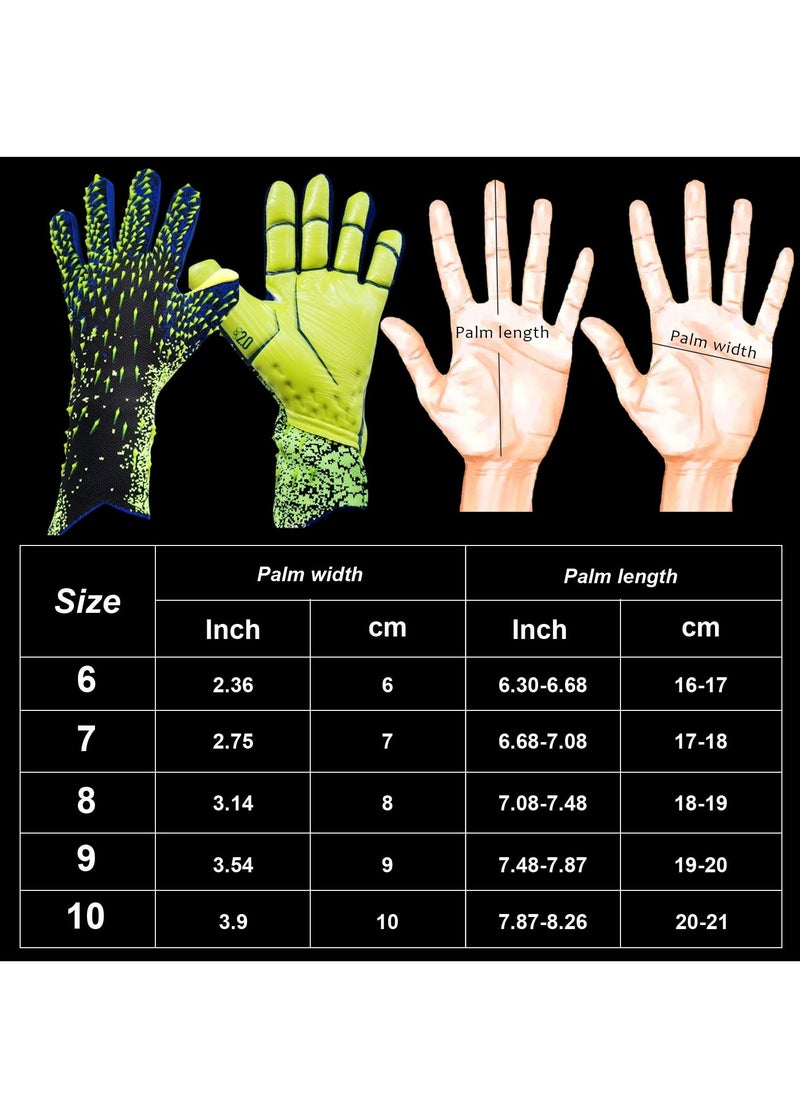Kids Football Gloves Goalkeeper Gloves Kids Goalie Gloves, Offers excellent protection with abrasion-resistant,non-slip and wrist protection benefits,Soccer Goalkeeper Gloves Goalie Training Gloves Strong Grip Anti-slip and Breathable for Adults and Children,Size 6/7/8/9/10.