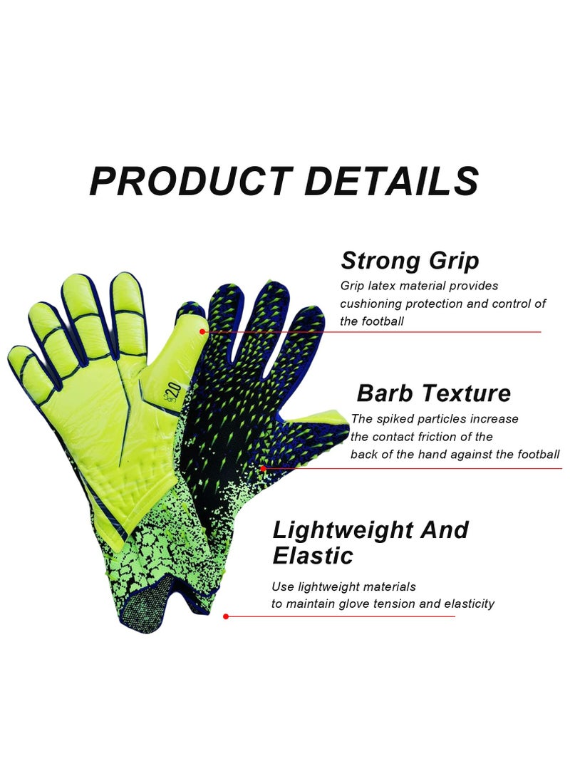 Kids Football Gloves Goalkeeper Gloves Kids Goalie Gloves, Offers excellent protection with abrasion-resistant,non-slip and wrist protection benefits,Soccer Goalkeeper Gloves Goalie Training Gloves Strong Grip Anti-slip and Breathable for Adults and Children,Size 6/7/8/9/10.