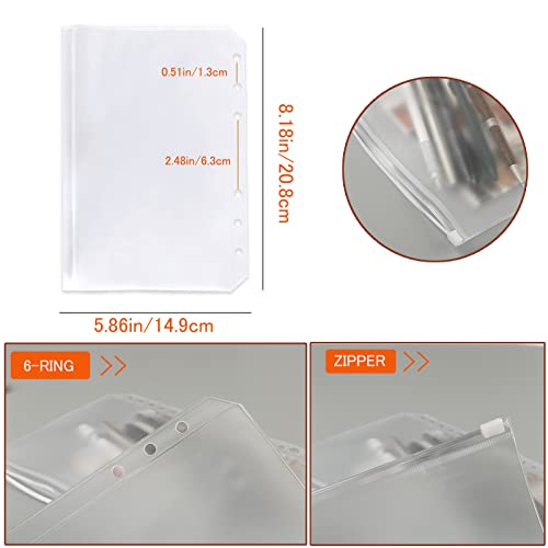 DY.2ten A5 6-Hole Binder Notebook Refills Set - 135 Sheets (270 Pages) Graph Paper + 2pcs A5 Zipper Binder Pockets + 5 Pcs A5 Dividers + Index Note Tabs + index with date + Ruler - Image 4