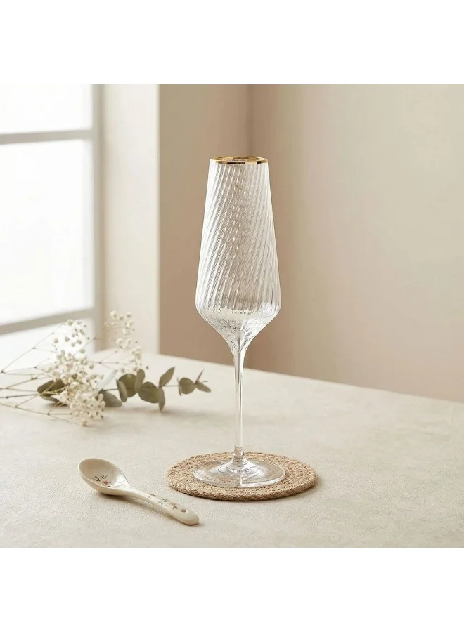 DANUBE HOME Rakle Flute Glass Set 4Pc 180ml Footed Drink Glasses