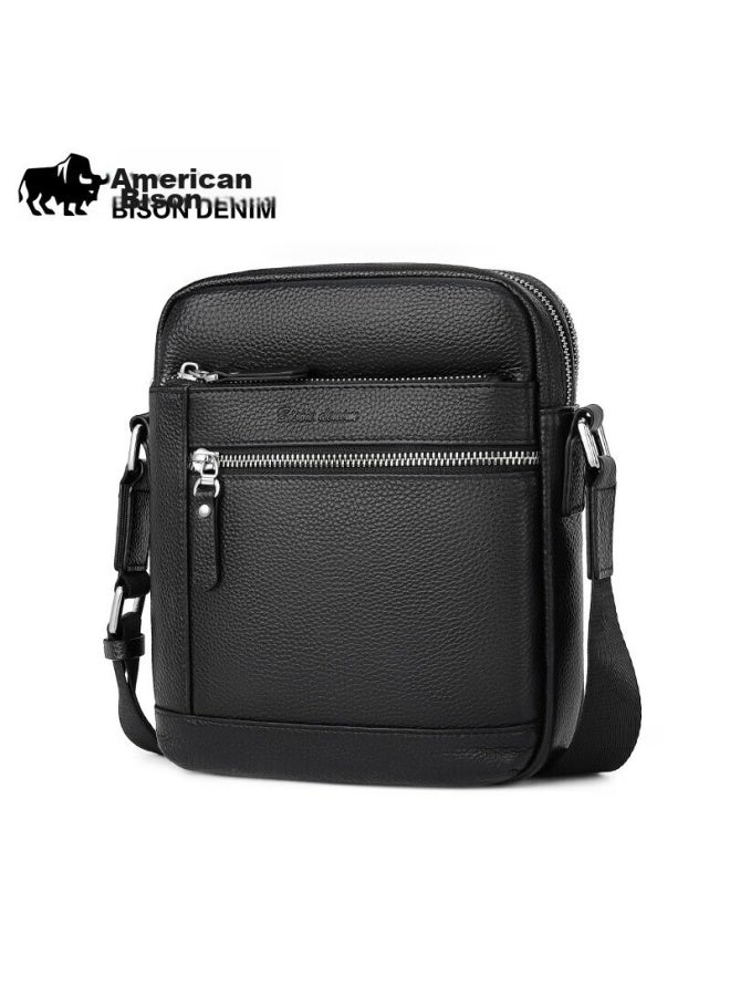 American Bison Shoulder Bag For Men, Top-grain Leather, Business Casual Crossbody Bag, High-end Gift For Men - Image 5