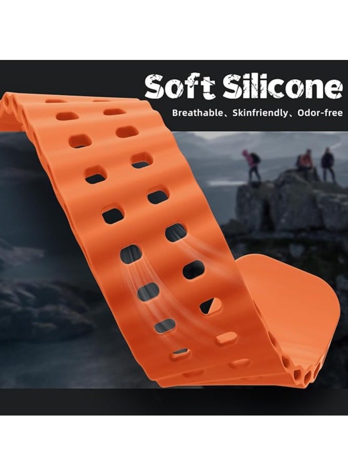 TEMPO Ocean Silicone Sport Rugged Watch Band Compatible with Apple Watch Ultra 2/Ultra Bands 49mm 46mm 45mm 44mm 42mm for Men Women, Breathable Soft Waterproof Strap for for iwatch Series 10 9 8 7 6 5 4 3 2 1 SE  - Image 4