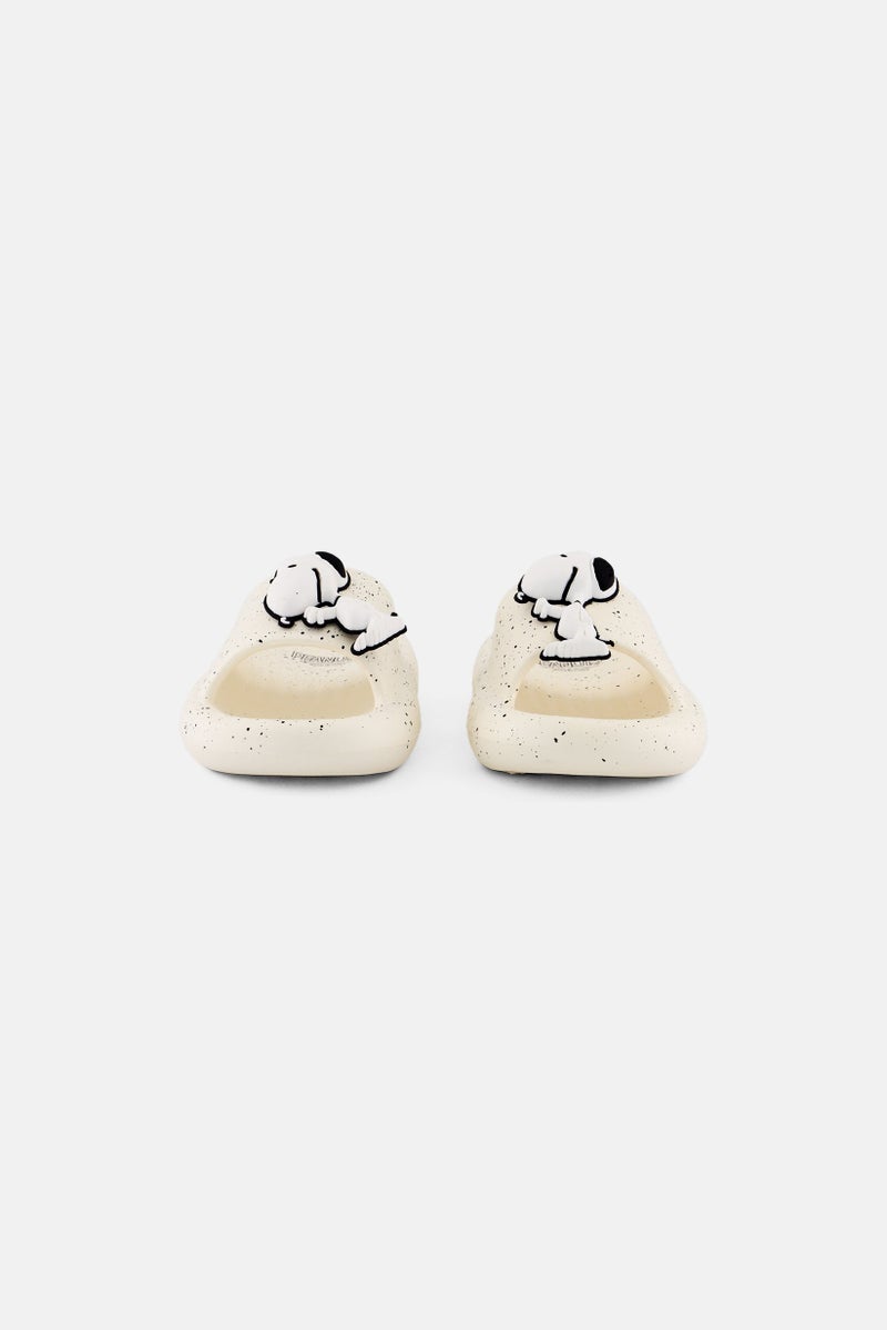 Peanuts Toddlers Boy Slip On Slides, Off White - Image 2
