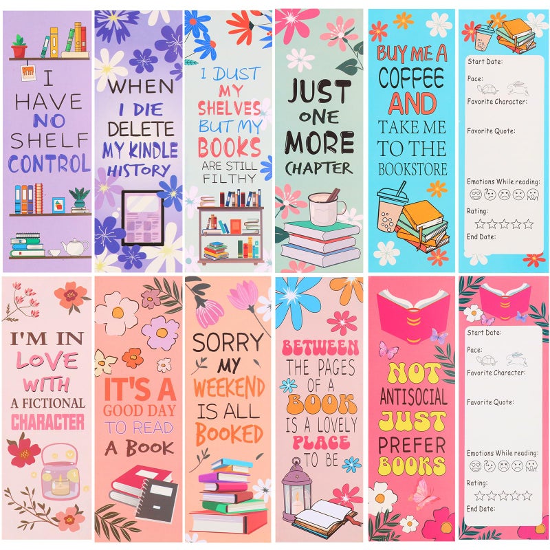 LiYiQ 100 Pcs Book Lovers Bookmarks Double-Sided Bookmark Page Markers Book Markers Set Reading Bookmarks Gift for Women - Image 1