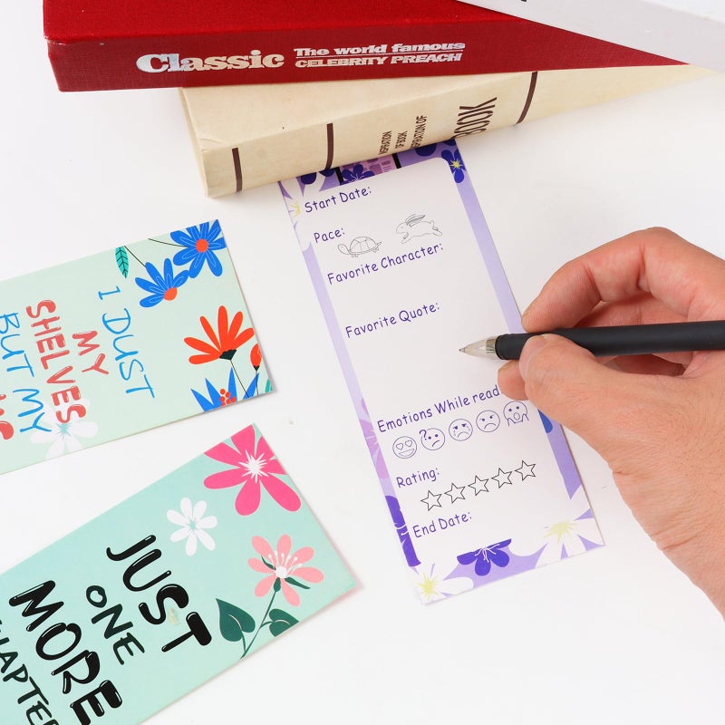 LiYiQ 100 Pcs Book Lovers Bookmarks Double-Sided Bookmark Page Markers Book Markers Set Reading Bookmarks Gift for Women - Image 4