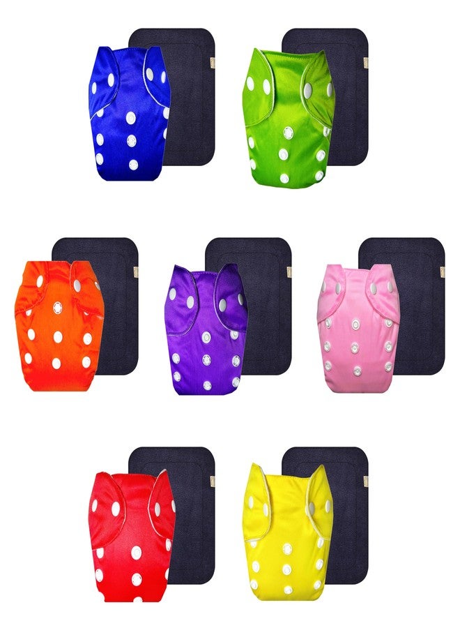 حفاضات قماشية دمبلدو لايت مع حشوة سوداء (عبوة من 7 قطع) | شعور بالجفاف والراحة | وسادة ماصة من 6 طبقات | سهلة التنظيف | تغيير حفاضات بدون قلق | من 3 أشهر إلى سنتين | للجنسين - Image 1