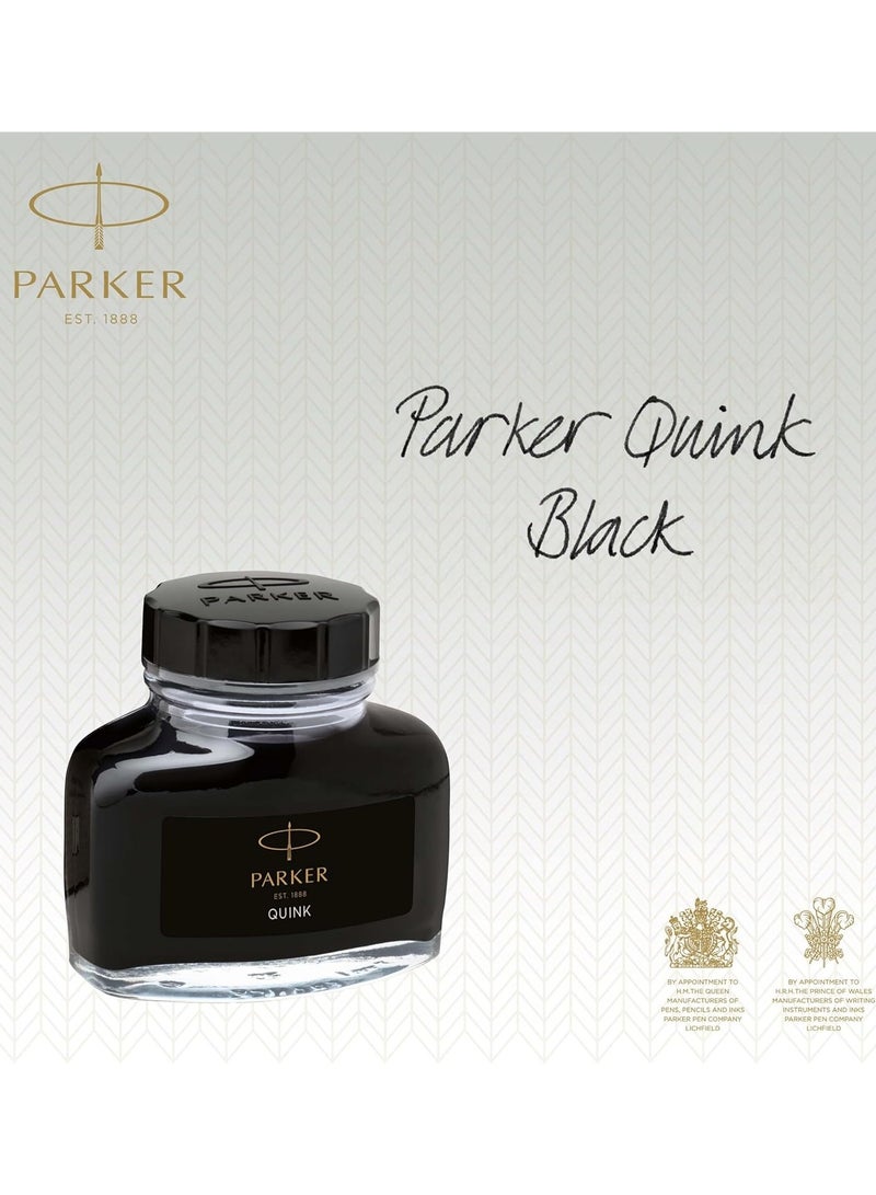 PARKER 1-Piece Quink Fountain Pen Ink Refill Bottle 57ml Content Black - Image 2
