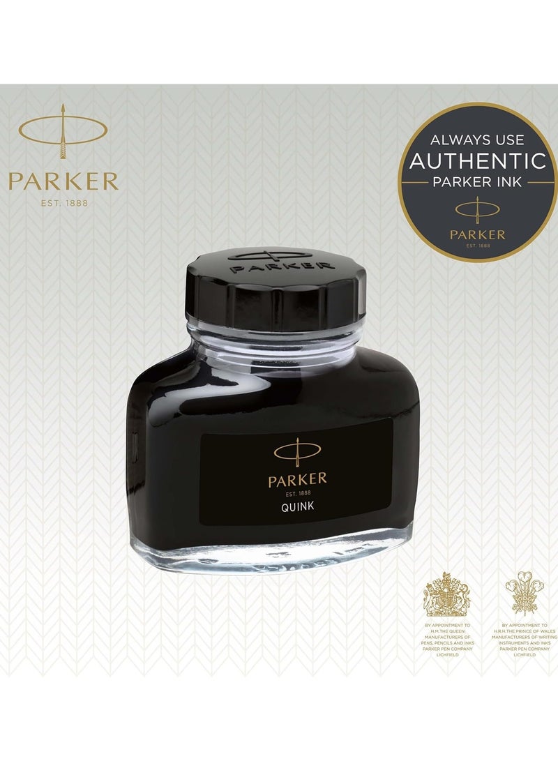 PARKER 1-Piece Quink Fountain Pen Ink Refill Bottle 57ml Content Black - Image 4