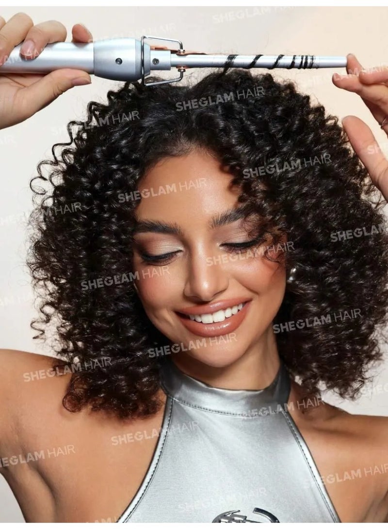 شيجلام هير مكواة تجعيد الشعر الرفيعة جداً للتسريحات الكيرلي والأفرو من شجلام هير (SHEGLAM Hair) - قطر 9 مم بطلاء سيراميك وشاشة LCD - موديل SGH-CI-01-9 - Image 4