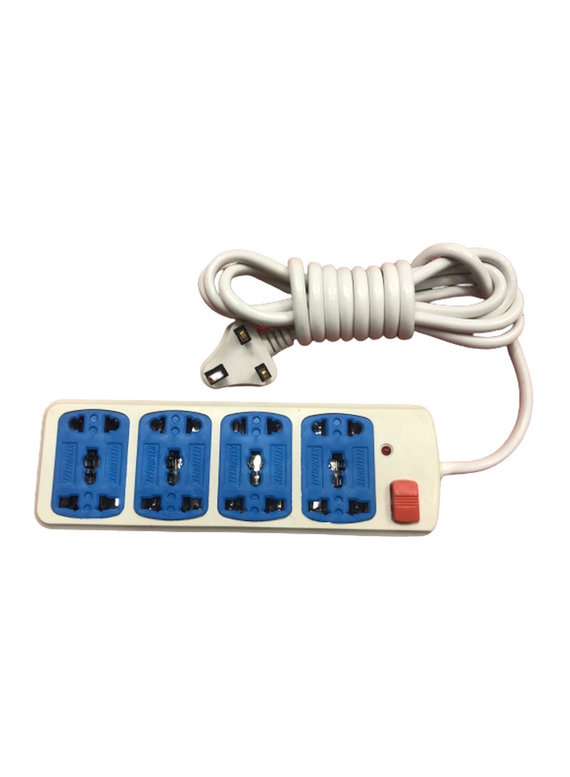 Generic 3-pin Multipurpose Power Socket Extension With 4 Sockets, 2-Metre Wire