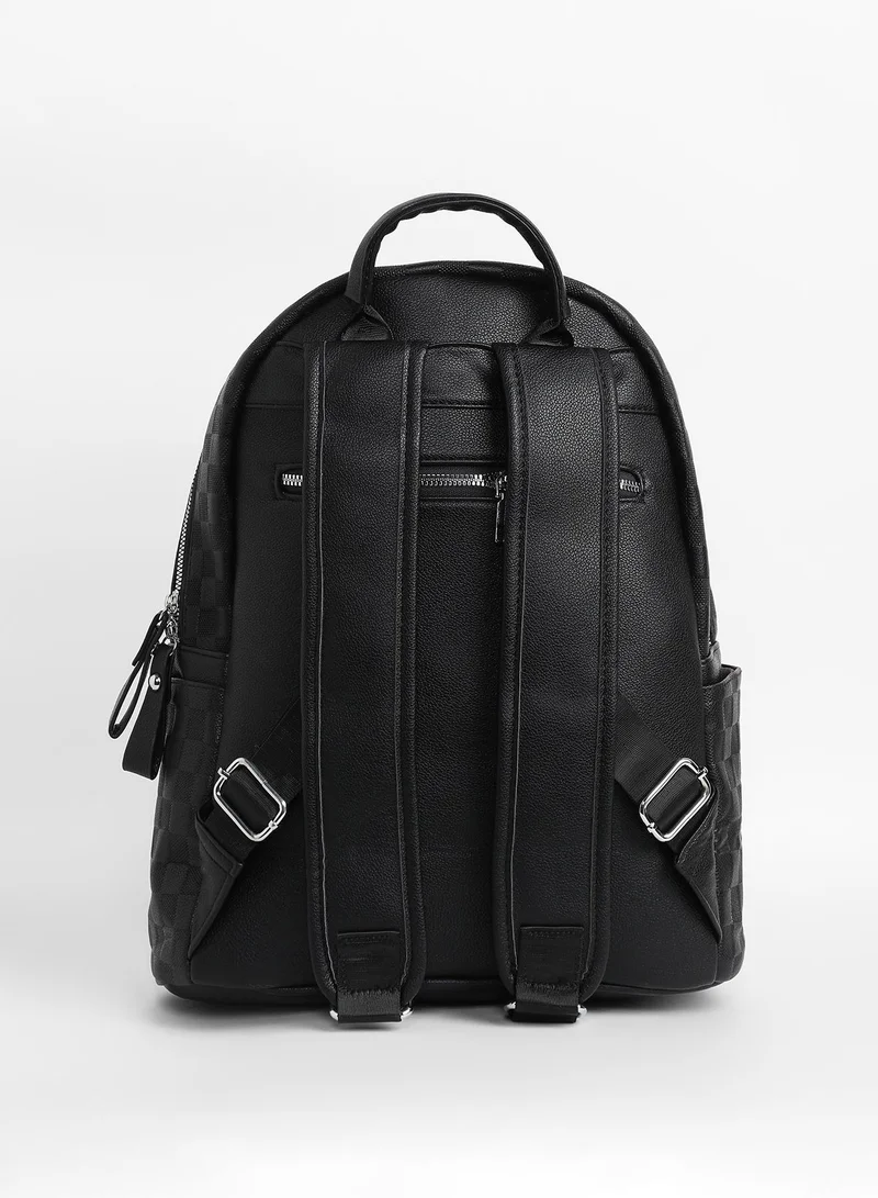 Haute Sauce Solid Zip Lock Regular Vegan Leather Backpack For Women