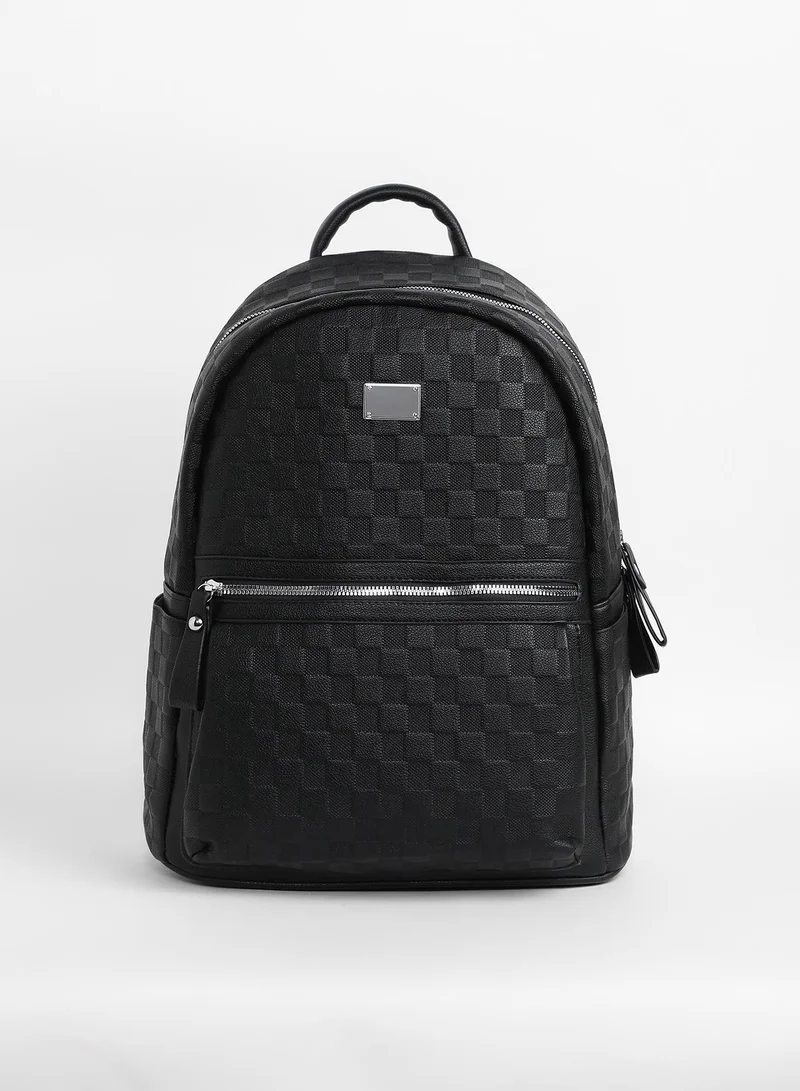 Haute Sauce Solid Zip Lock Regular Vegan Leather Backpack For Women