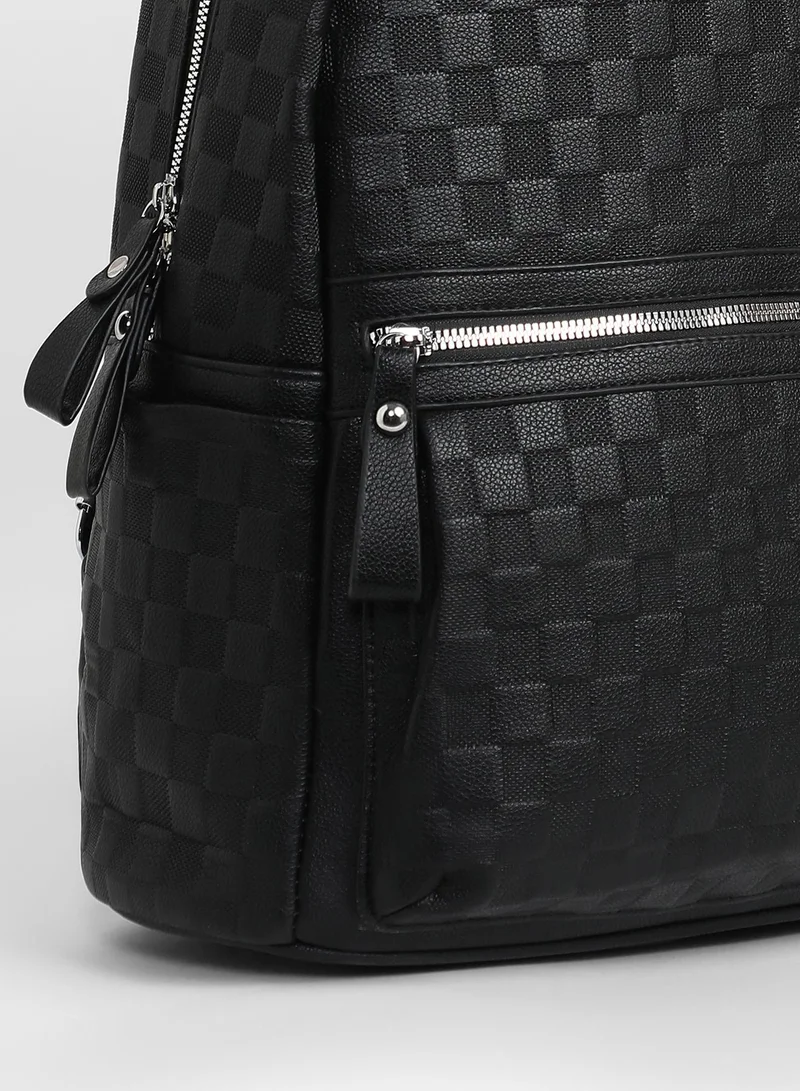 Haute Sauce Solid Zip Lock Regular Vegan Leather Backpack For Women