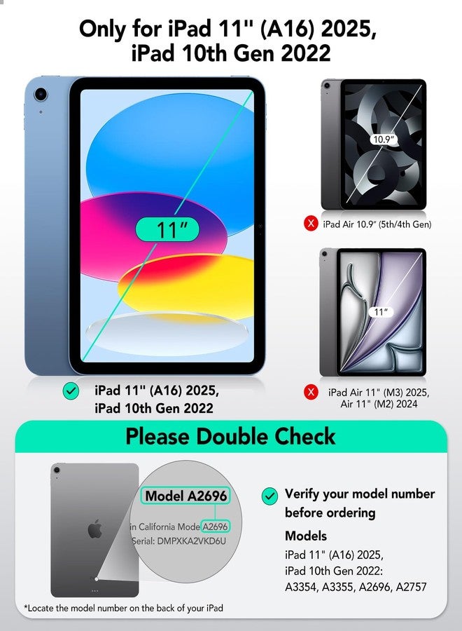 اي اس ار غطاء ESR لجهاز iPad A16 من الجيل الحادي عشر/العاشر (2025/2022، 10.9 بوصة)، غطاء مغناطيسي عملي، حامل ثلاثي الطي ثنائي الاتجاه، حماية خفيفة الوزن، خاصية التشغيل/الإيقاف التلقائي، ملمس ناعم كالحرير، سلسلة Rebound، أزرق داكن - Image 2