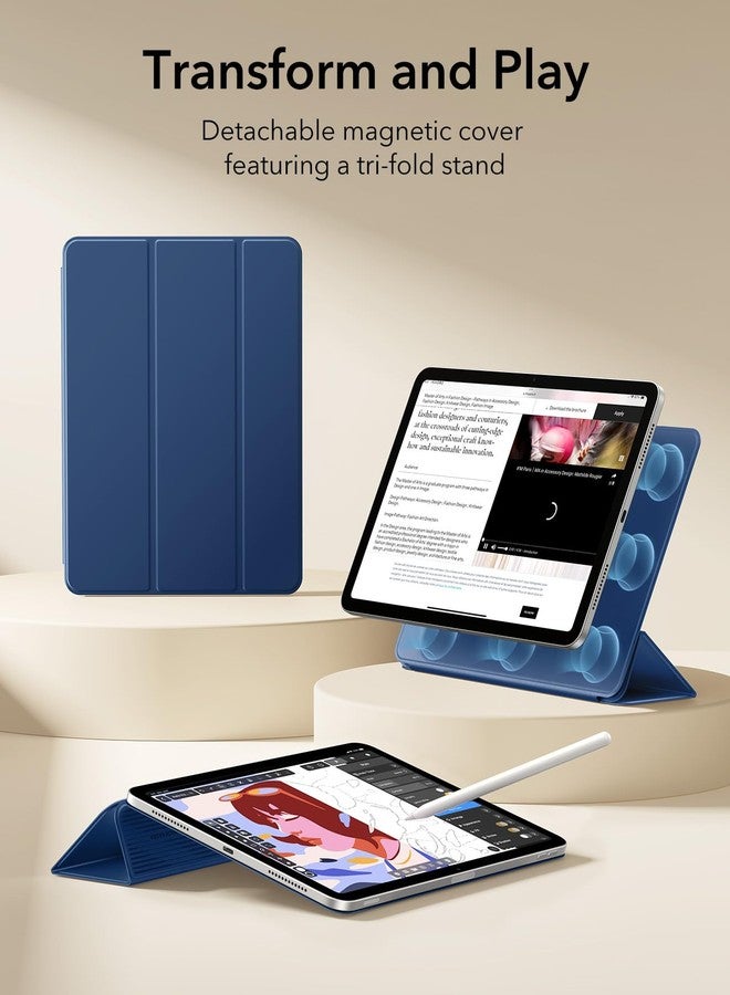اي اس ار غطاء ESR لجهاز iPad A16 من الجيل الحادي عشر/العاشر (2025/2022، 10.9 بوصة)، غطاء مغناطيسي عملي، حامل ثلاثي الطي ثنائي الاتجاه، حماية خفيفة الوزن، خاصية التشغيل/الإيقاف التلقائي، ملمس ناعم كالحرير، سلسلة Rebound، أزرق داكن - Image 3