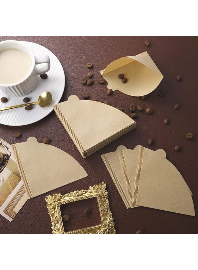 Unbleached Disposable Coffee Filters, 100 Pcs, for Pour Over and Drip Coffee Makers, 2-4 Cup Capacity - Image 2