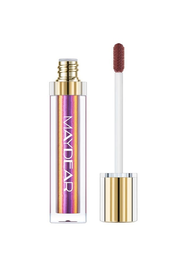 Maydear Chameleon Lipstick, High Pigmented Pink Lipstick for Women Metallic Shine Lip Gloss, Full-Coverage Multichrome Long Lasting Rainbow Lip Makeup, Fuchsia(01) - Image 3