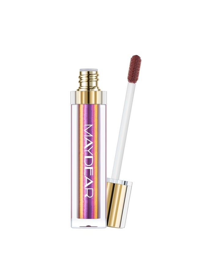 Maydear Chameleon Lipstick, High Pigmented Pink Lipstick for Women Metallic Shine Lip Gloss, Full-Coverage Multichrome Long Lasting Rainbow Lip Makeup, Fuchsia(01) - Image 4