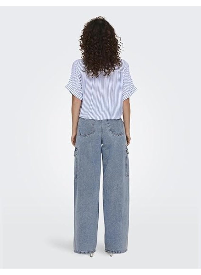 ONLY ONLPAULA LIFE S/S TIE SHIRT WVN NOOS - Image 2