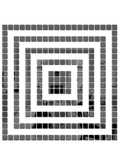 Bikri Kendra Bikri Kendra 400 Square Black 3D Acrylic Mirror Stickers for Wall 