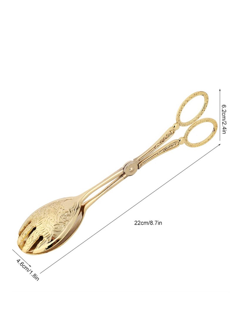 KASTWAVE - Scissor Tongs - 8.7-inch Zinc Alloy Serving Salad Buffet Food Tongs with Round Head. Perfect for Serving Vegetable, Bread, Cake, and More in Kitchen or BBQ - Image 1