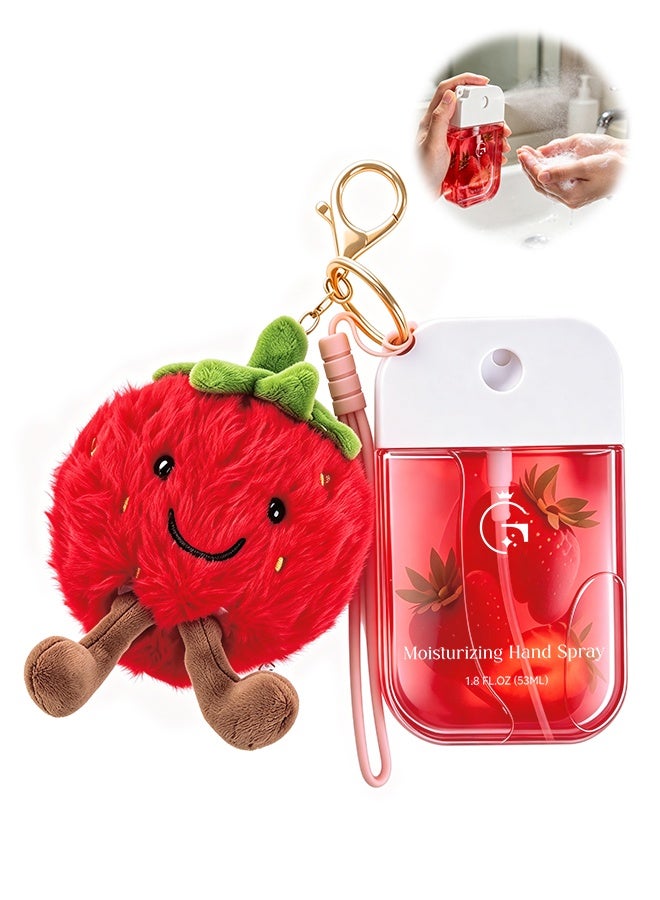 SOOO GOOD 53ml Hand Sanitizer Spray with Cute Plush Pendant, Travel Size Leak-Proof Disinfectant Mist for Hand and Desk Cleaning, School, Camping, Ideal Gifts for Everyone - Image 1