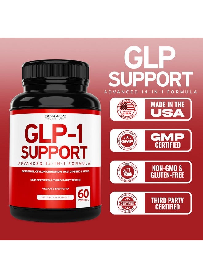 DORADO NUTRITION - GLP-1 Supplement 14 in 1 Formula (GLP1 Supplement with Berberine, ACV, Chromium, Ceylon Cinnamon, Turmeric & More) Support Gut Health & Metabolism - Third Party Tested, Vegan Safe, USA Made - Image 1