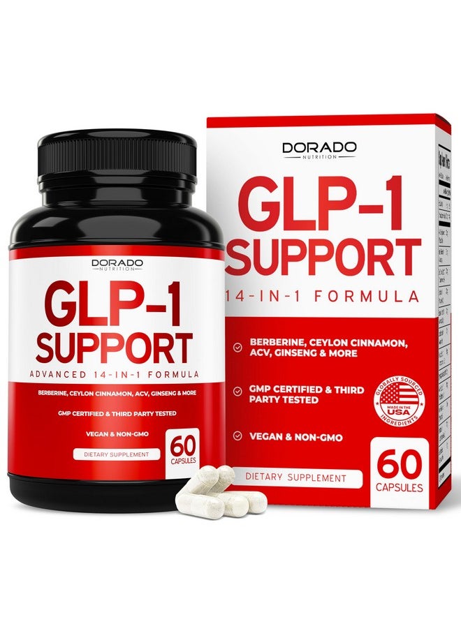 DORADO NUTRITION - GLP-1 Supplement 14 in 1 Formula (GLP1 Supplement with Berberine, ACV, Chromium, Ceylon Cinnamon, Turmeric & More) Support Gut Health & Metabolism - Third Party Tested, Vegan Safe, USA Made - Image 1