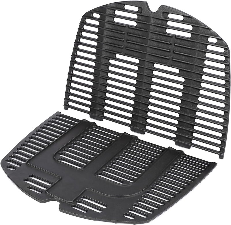 GRISUN 7646 Cast Iron Cooking Grate for Weber Q300, Q320, Q3000, Q3200 Series, 25" x 18" Cast Iron Grate Replacement Parts Accessories 57060001, 586002, 404341 Gas Grills, Pack of 2 - Image 1