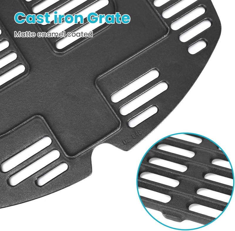 GRISUN 7646 Cast Iron Cooking Grate for Weber Q300, Q320, Q3000, Q3200 Series, 25" x 18" Cast Iron Grate Replacement Parts Accessories 57060001, 586002, 404341 Gas Grills, Pack of 2 - Image 3