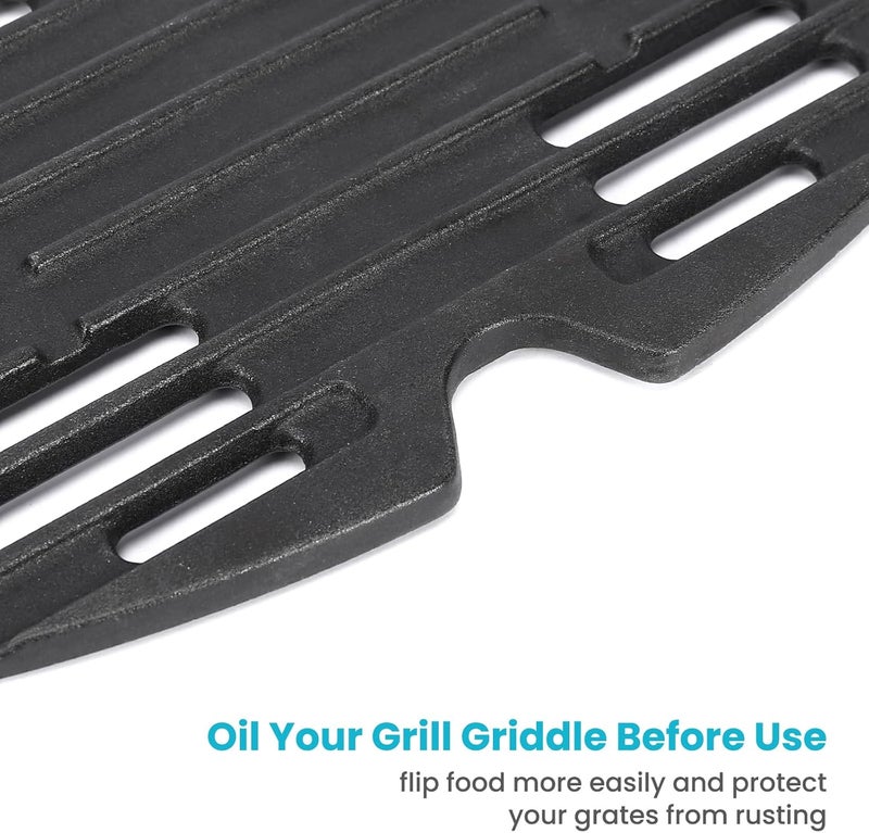 GRISUN 7646 Cast Iron Cooking Grate for Weber Q300, Q320, Q3000, Q3200 Series, 25" x 18" Cast Iron Grate Replacement Parts Accessories 57060001, 586002, 404341 Gas Grills, Pack of 2 - Image 5
