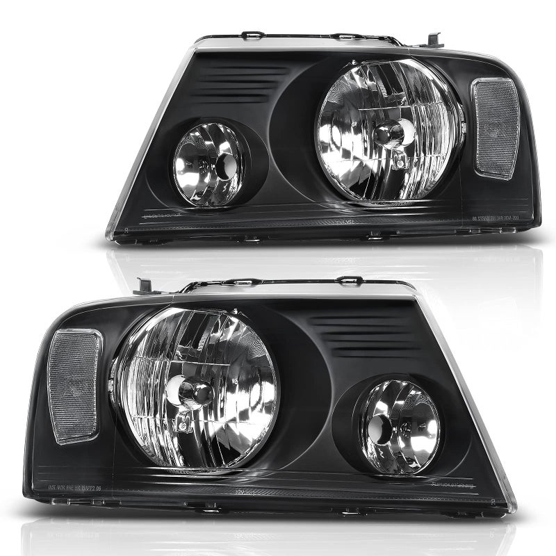 DWVO Headlight Assembly Compatible with Ford F150 Pickup 20042008 Lincoln Mark LT 0608 Clear Reflector Passenger and Driver side Black Housing Clear Lens Clear Reflector - Image 2