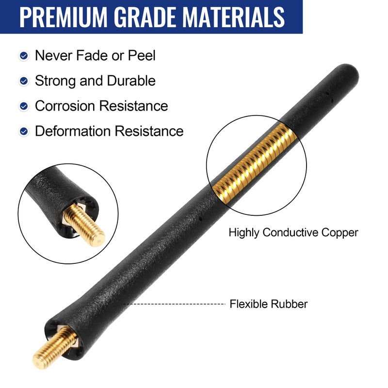 VOFONO Short Antenna fits 07-26 Jeep Wrangler Gladiator JK JL JT Sport Unlimited Willys Jeep Wrangler Accessories, Jeep Antenna - Image 5