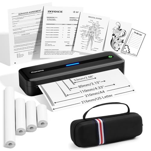 Phomemo Portable Printers Wireless for Travel, M832 Inkless Bluetooth Thermal Printer Support 8.5'' x 11'' US Letter & A4 Size, Compatible with iPhone Android Laptop for Mobile Office Home, with Case - Image 1