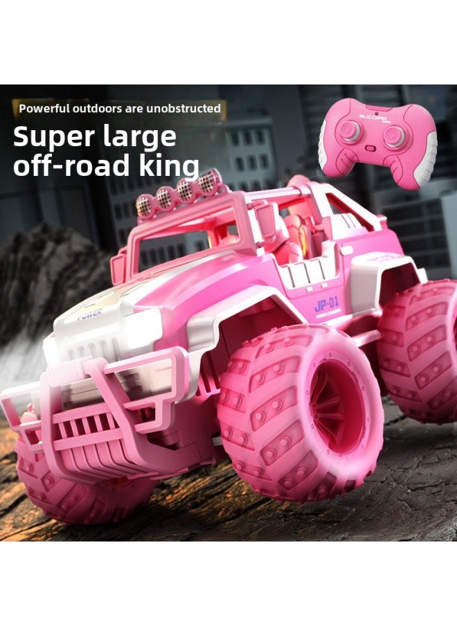 Oversized RC Remote Control Off-road Vehicle Car Fall-resistant Climbing Drift High-speed Racing Children's Toys Boys Girls Powder-Colour: Challenger Off-road Remote Control Car-moonlight Blue-Proportion:Play Sanden  - Image 2