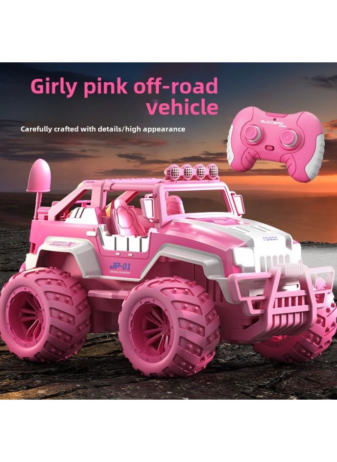 Oversized RC Remote Control Off-road Vehicle Car Fall-resistant Climbing Drift High-speed Racing Children's Toys Boys Girls Powder-Colour: Challenger Off-road Remote Control Car-moonlight Blue-Proportion:Play Sanden  - Image 3