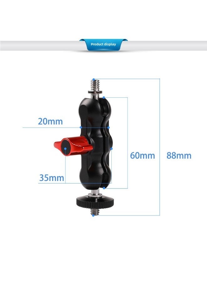 Generic Double Ball Head Universal Bracket SLR Camera Monitor Magic Handle Strange Hand Hot Boot Bracket Pea Clip Strange Hand-Color:Large Pea Pod Holder  - Image 1