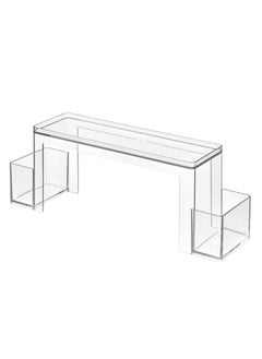 The Home Edit Two Tier Medicine Organizer Shelf 3.25 X 12.5 X 4.5 Inch Clear  - Image 1