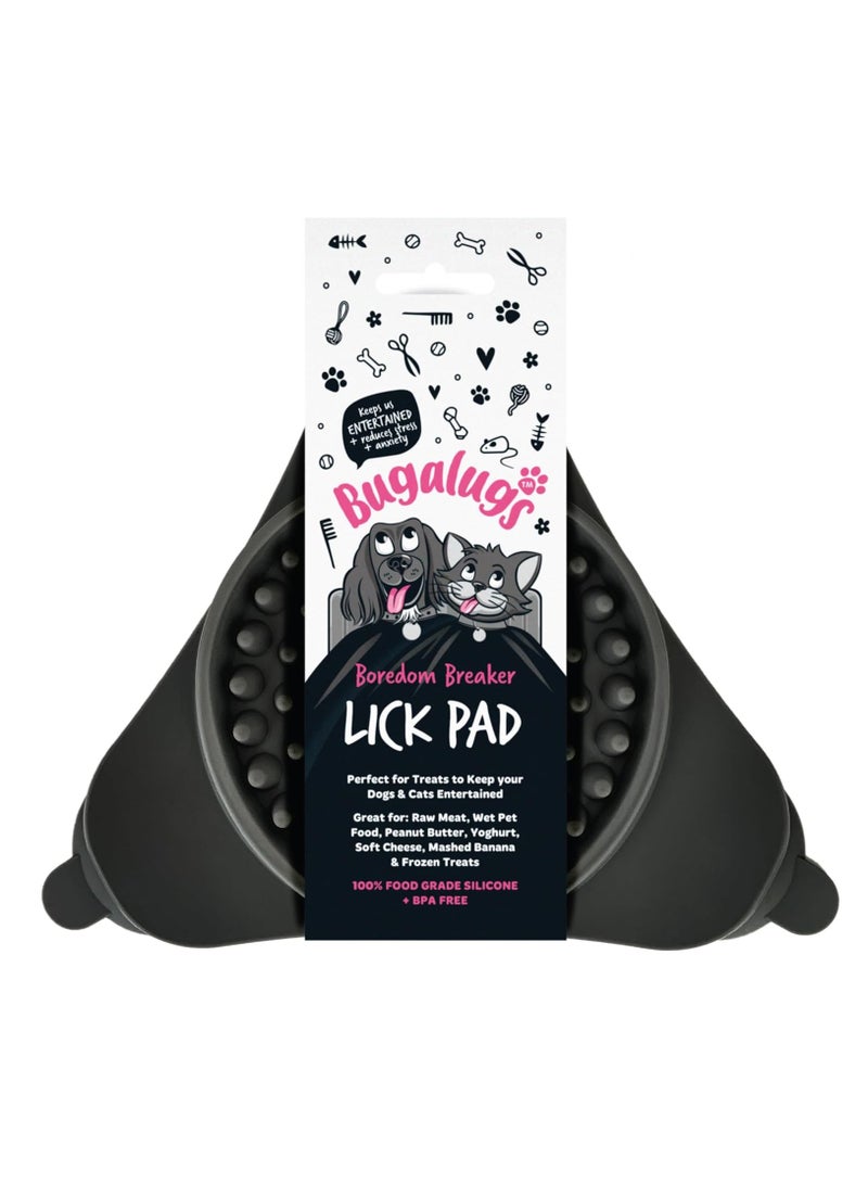 BUGALUGS Licky Mats For Dogs 100 percent Food Grade Lick Mats For Dogs and Cat Food Mat BPA Free Dog Mat Feeding and Licking Lick Mat Reduce Stress and Anxiety Black - Image 1