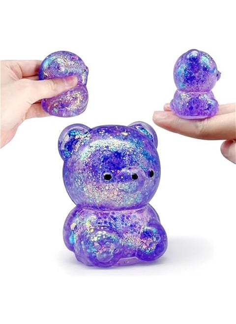 Gummy Bear Squishy Fidget Toys Stress Balls for Kids (1PCS) Squishy Sugar Ball Autism Sensory Toys, Party Favors for Kids Squeeze Toy, Stress Relief Toy Squeeze Ball, Basket Stuffers