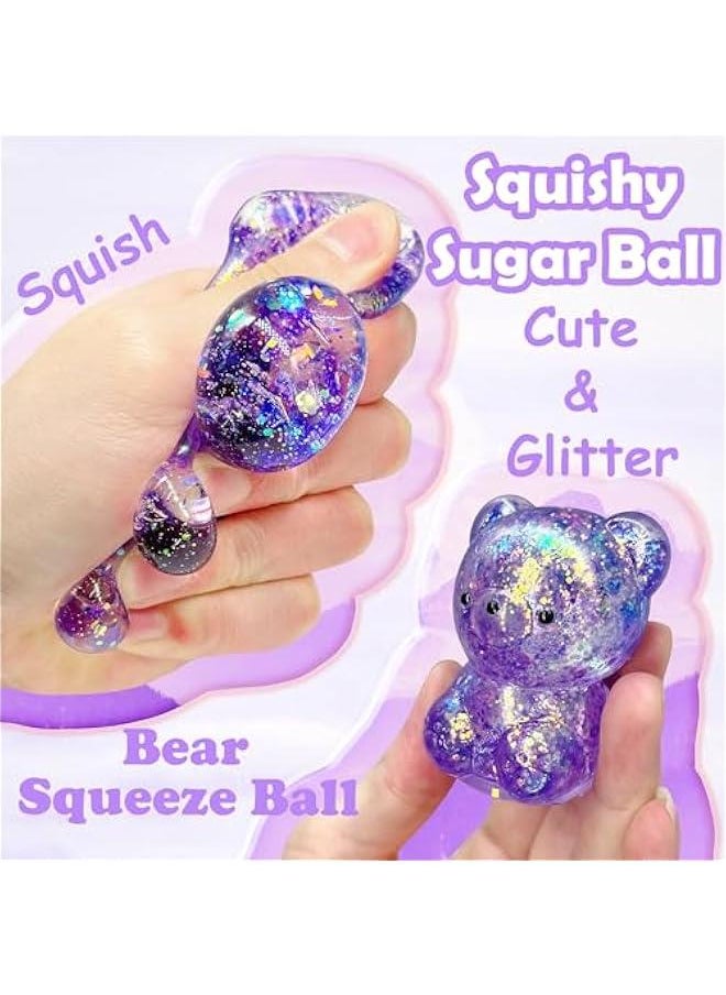 Generic - Gummy Bear Squishy Fidget Toys Stress Balls for Kids (1PCS) Squishy Sugar Ball Autism Sensory Toys, Party Favors for Kids Squeeze Toy, Stress Relief Toy Squeeze Ball, Basket Stuffers - Image 1