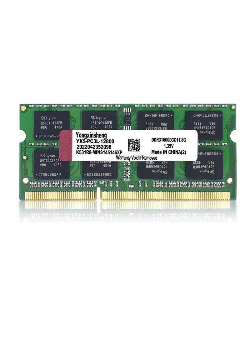 TeamGroup DDR3 / DDR3L 8GB Laptop RAM 1600MHz – PC3L/PC3-12800 SODIMM, Non-ECC, 1.35V/1.5V, Dual Rank