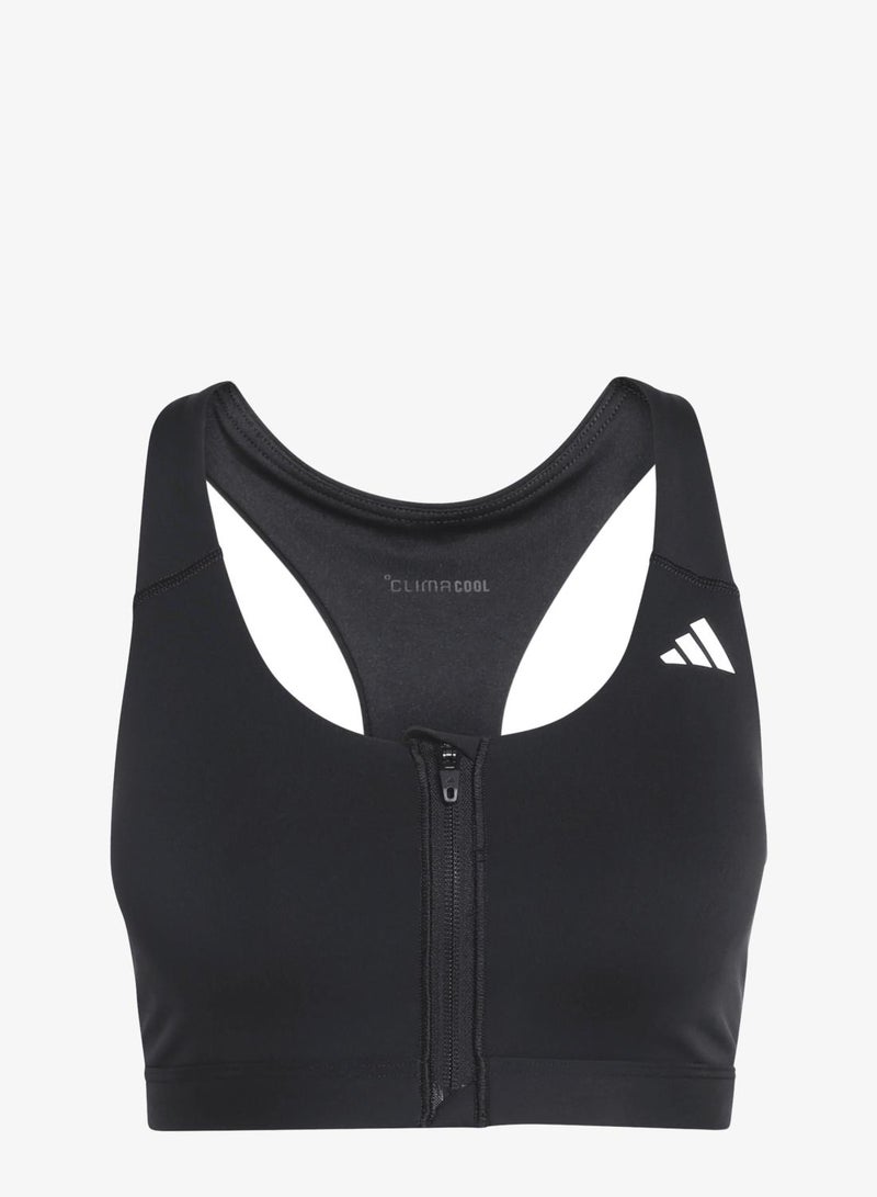 Adidas Optime Essentials Workout Zip-Front Medium Support Bra - Image 1