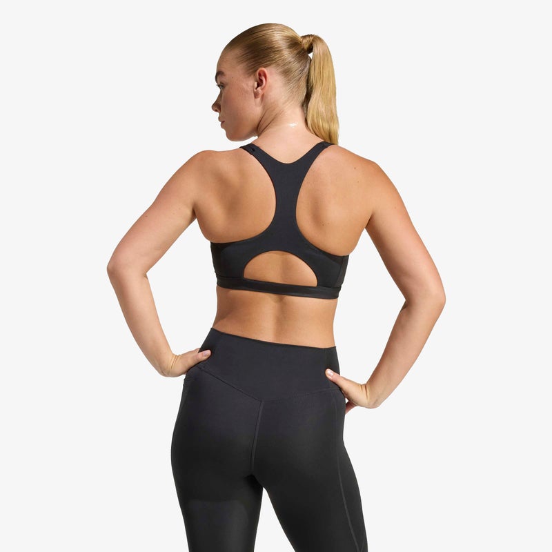 اديداس حمّالة صدر بدعم متوسط Optime Essentials Workout Zip-Front - Image 5