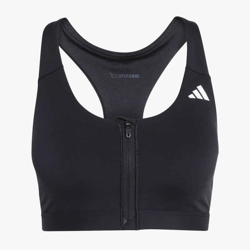 اديداس حمّالة صدر بدعم متوسط Optime Essentials Workout Zip-Front - Image 1